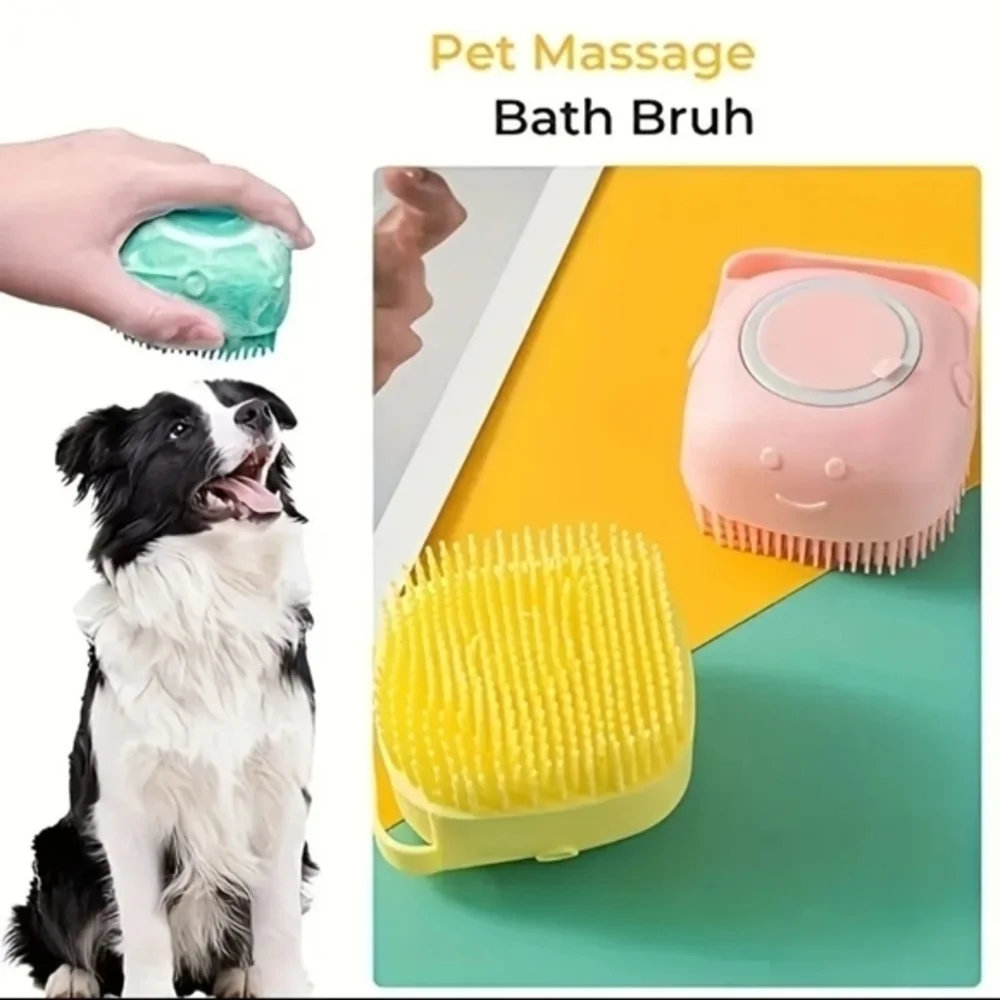 Pet Bath Brush, Soft Comfortable‎ Silicone Animal Shampoo Brush, Grooming Tool